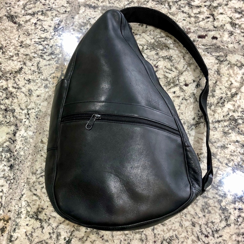 Black Leather L.L. Bean Ameribag Medium